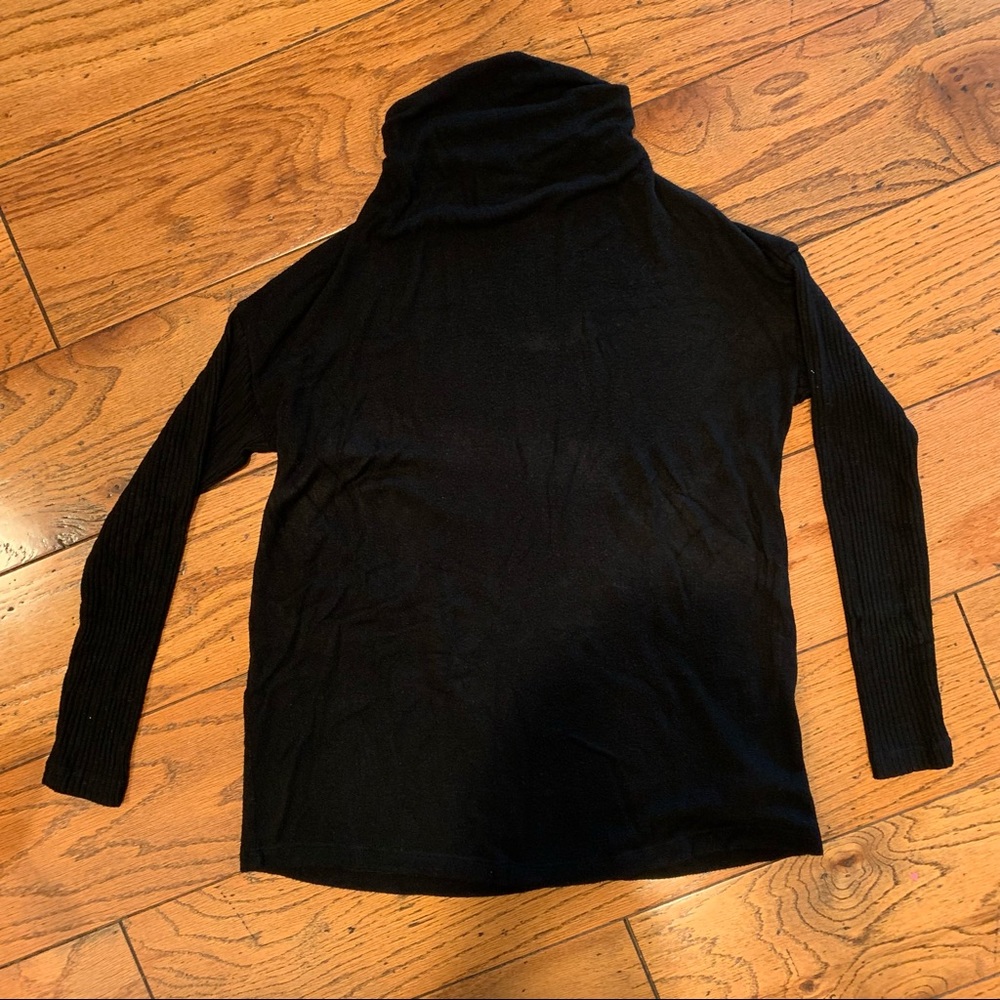 A PEA IN THE POD Black Cowl Neck Sweater with Ribbed Sleeves - Size Medium